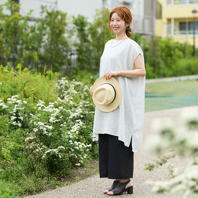 fog linen work（フォグリネンワーク） タリア チュニック ブラック