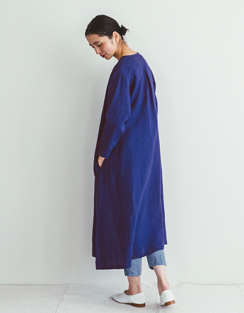 fog linen work フォグリネンワーク スズ ワンピース ブルーアドリア