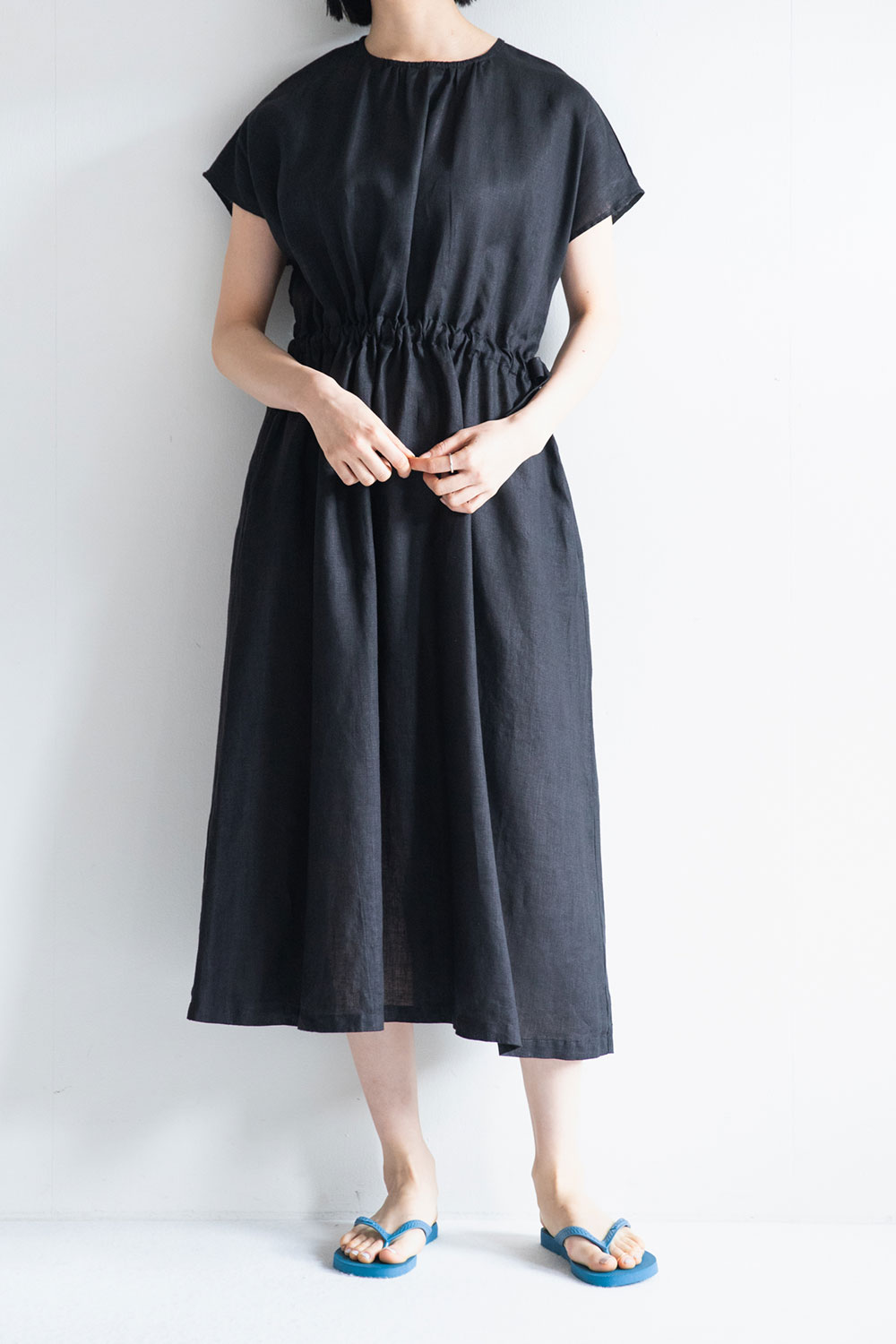 fog linen work フォグリネンワーク ヒカリ ワンピース ブラック 半袖 フレンチスリーブ ロング丈 黒 2024 夏 :  fg-lwa738-17 : くらし舎ヤフー店 - 通販 - Yahoo!ショッピング