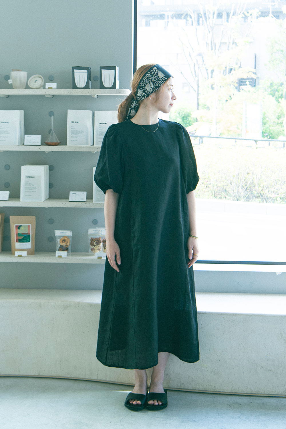 fog linen work フォグリネンワーク イリナ ワンピース ブラック