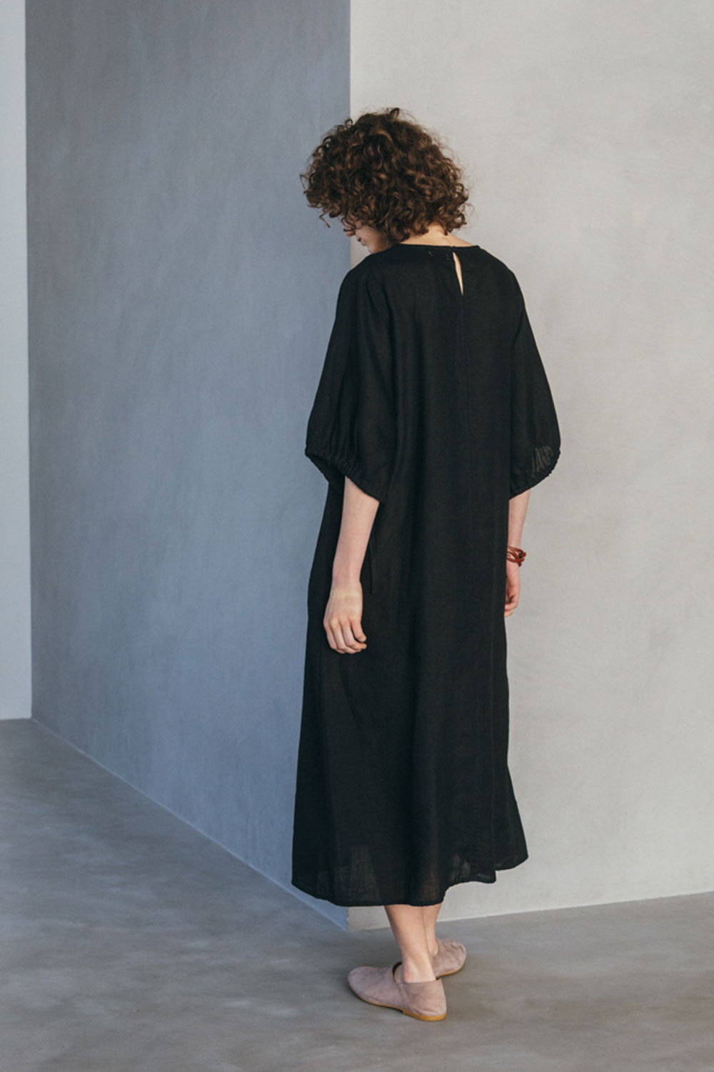 fog linen work フォグリネンワーク サーラ ドレス ブラック