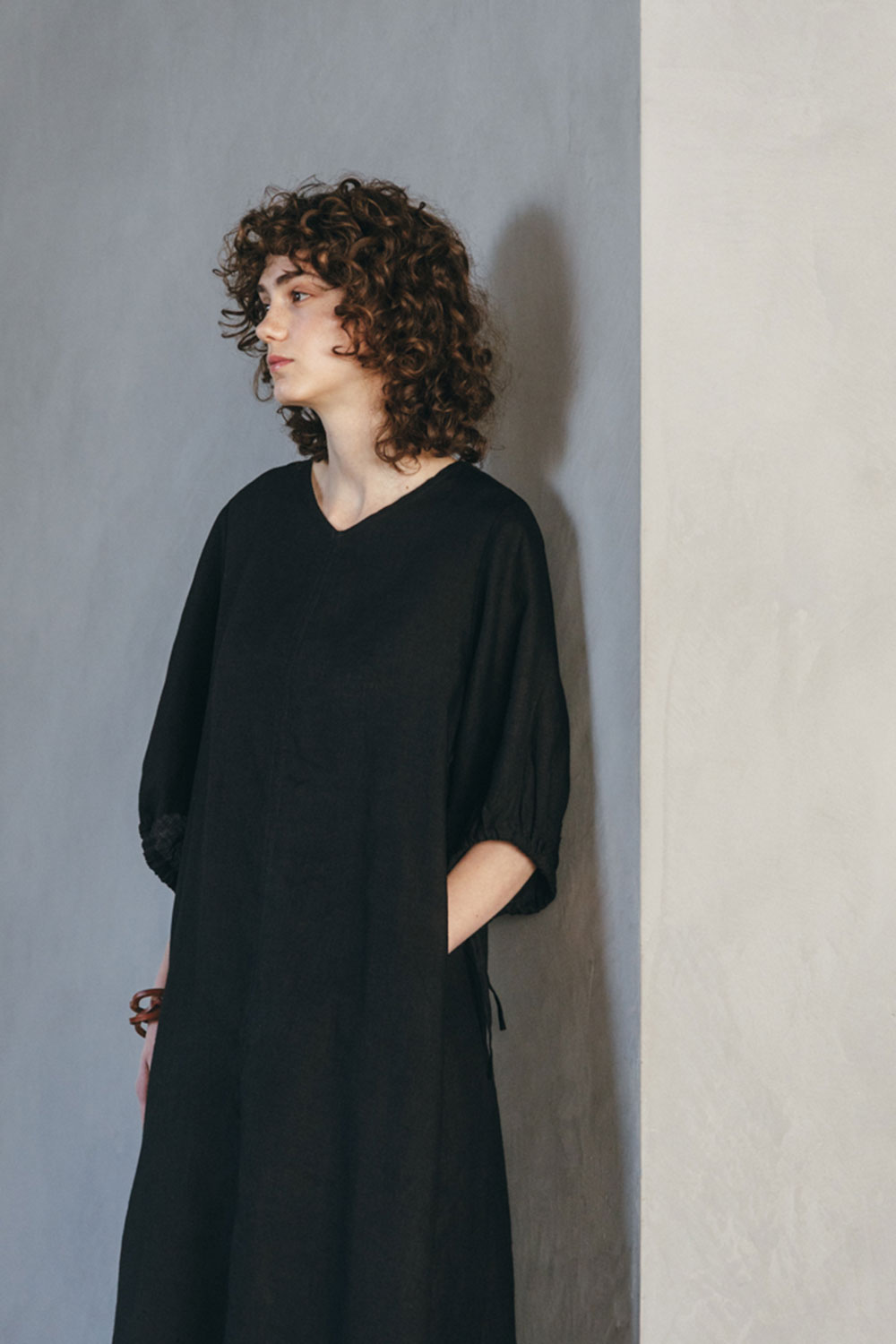 fog linen work フォグリネンワーク サーラ ドレス ブラック