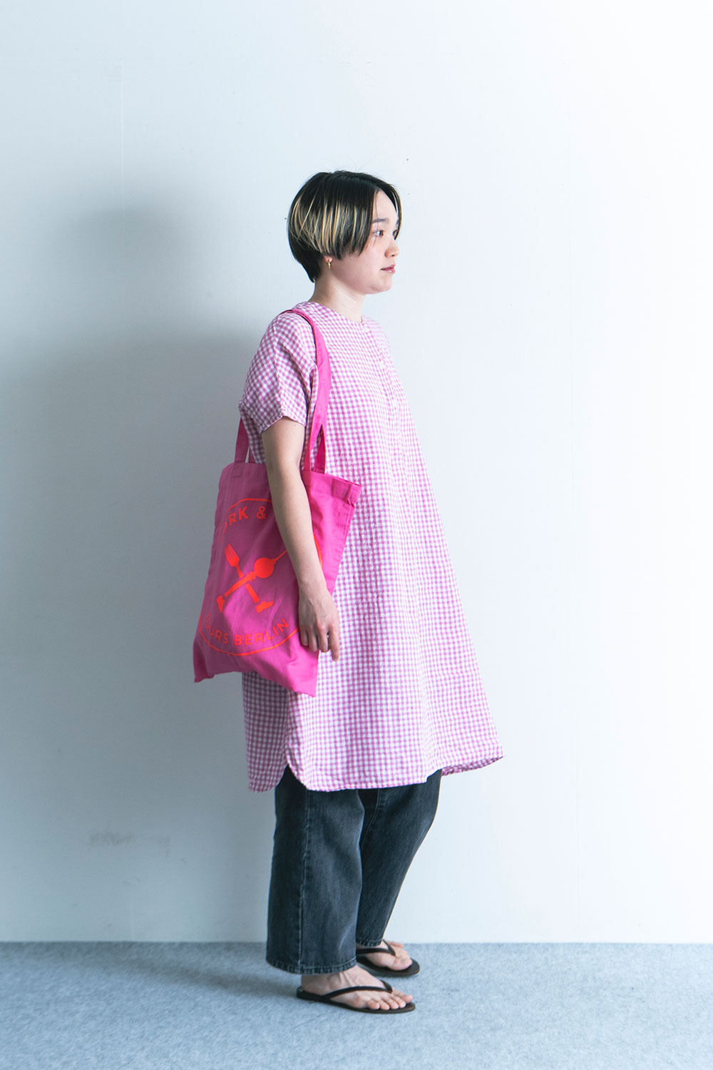 美品♪フォグリネンワーク　リネン　ロングシャツ　チュニック　七分袖　リボン　F fog linen work フォグリネンワーク レンピ チュニック ロビン