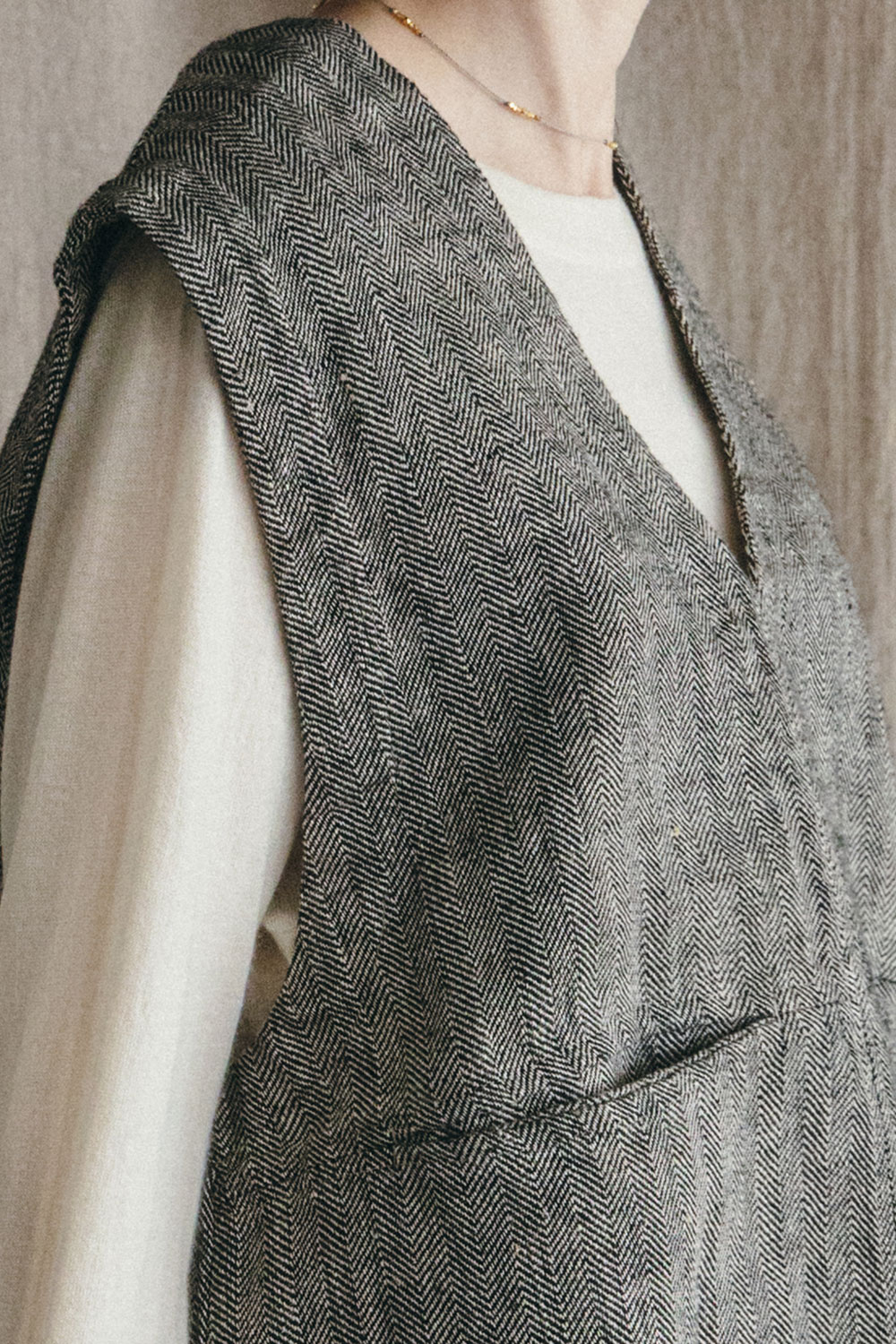 fog linen workフォグリネンワーク メリサ ベスト へリンボーン fog linen work（フォグリネンワーク） メリサ ベスト ヘリンボーン