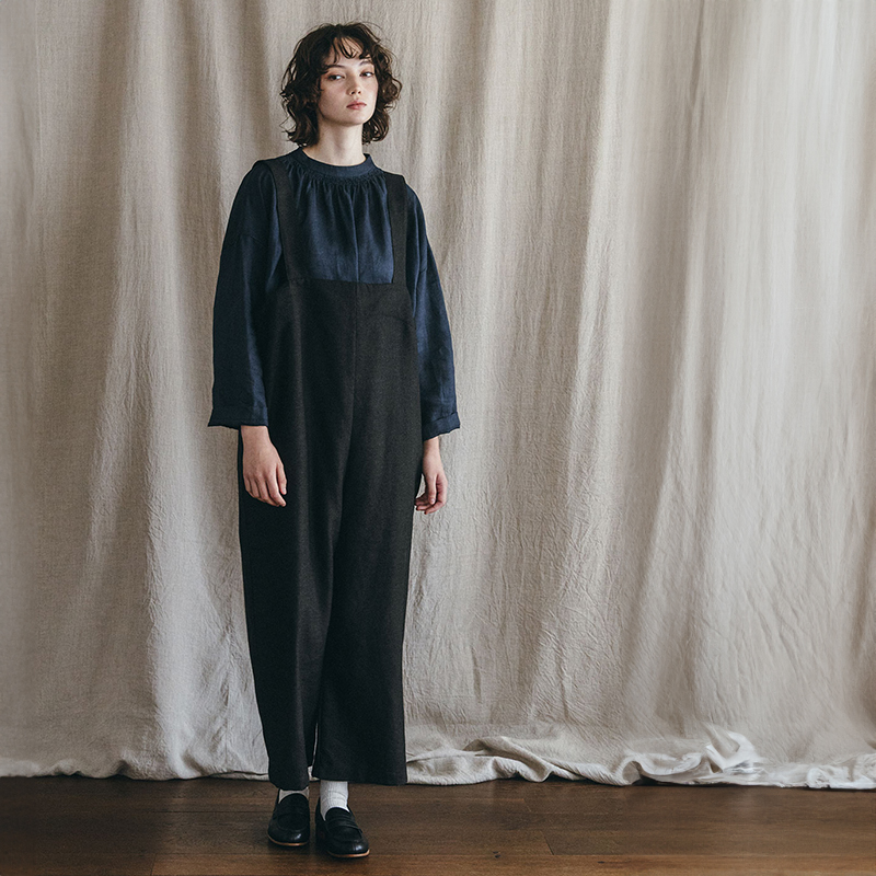 【美品】フォグリネンワーク リネン サロペット オーバーオール fog linen work フォグリネンワーク メルドラ サロペット ウールリネン