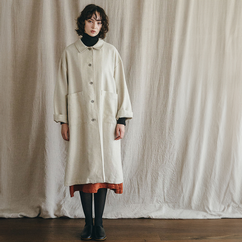 fog linen work（フォグリネンワーク） ラサ コート ウールリネン