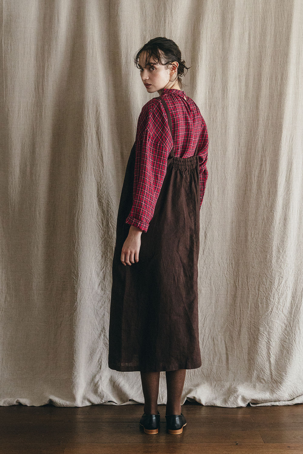 fog linen work（フォグリネンワーク） サルマ エプロンワンピース
