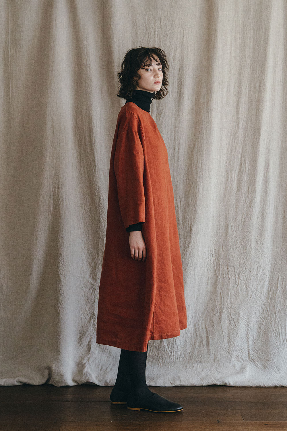 fog linen work（フォグリネンワーク） イエヴァ コクーンワンピース