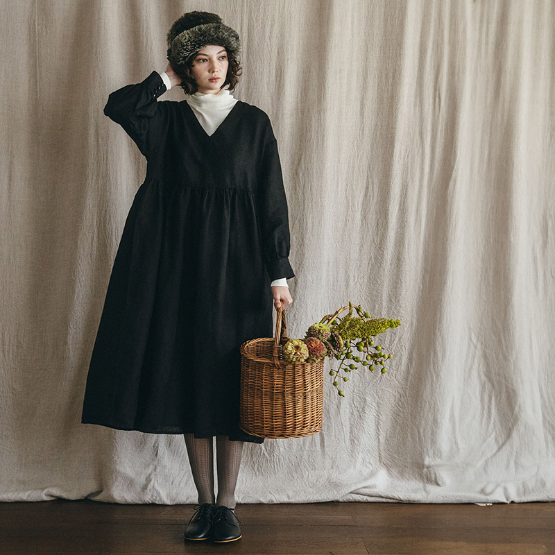 fog linen work（フォグリネンワーク） メートラ ギャザードレス