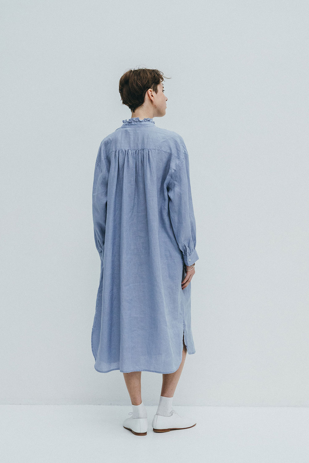 fog linen work（フォグリネンワーク） アリーナ ワンピース ブルー