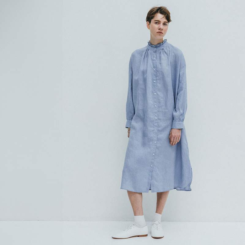 fog linen work（フォグリネンワーク） アリーナ ワンピース ブルー