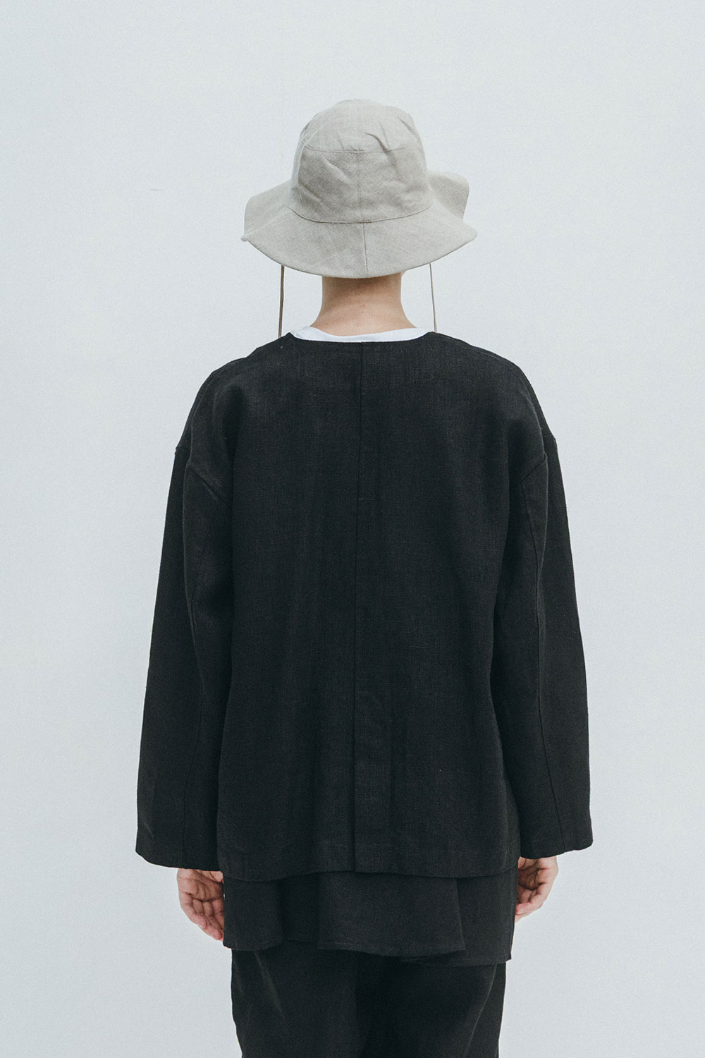 fog linen work フォグリネンワーク リネンジャケット 黒 麻100 fog