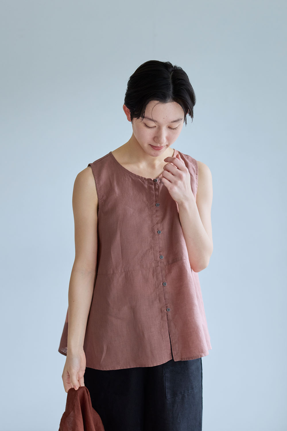 fog linen work（フォグリネンワーク） ノエル トップ ブリック シャツ