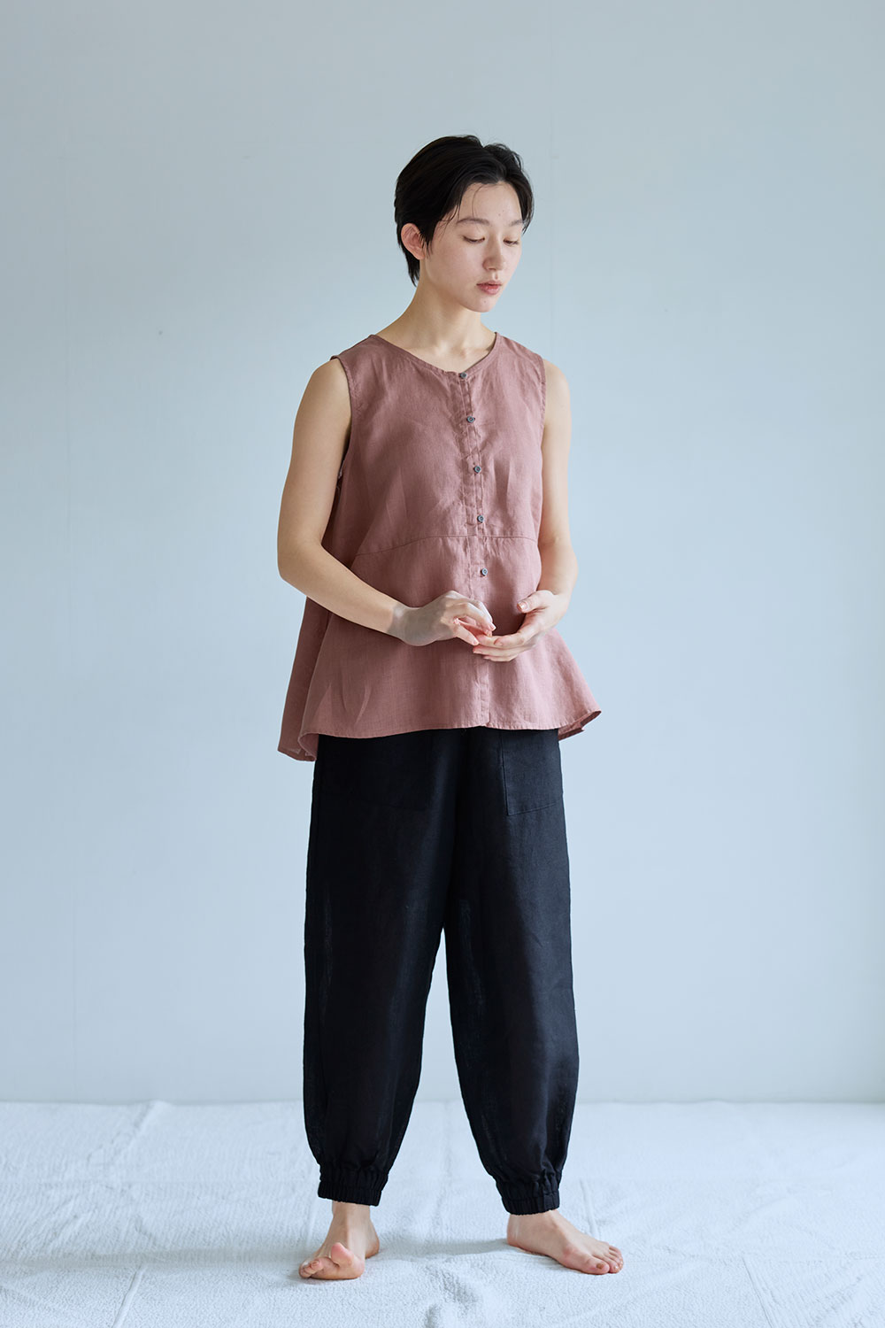 fog linen work（フォグリネンワーク） ノエル トップ ブリック シャツ