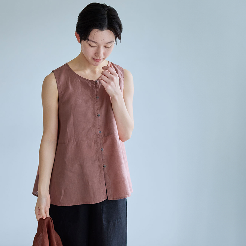 fog linen work（フォグリネンワーク） ノエル トップ ブリック シャツ