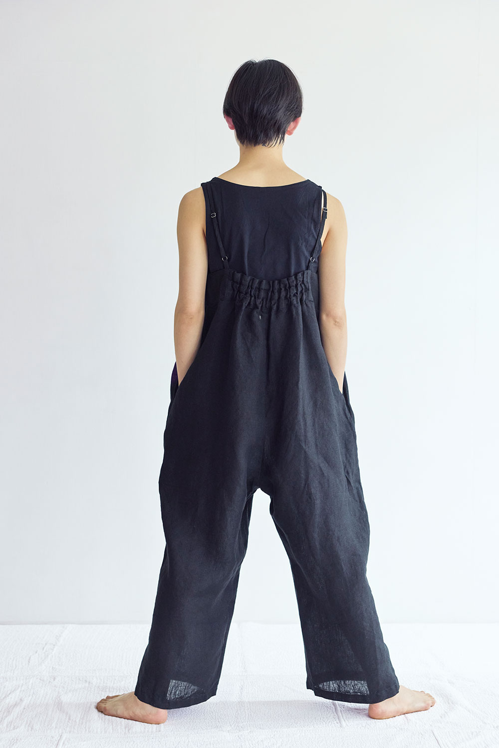 fog linen work（フォグリネンワーク） ラナ サロペット ブラック