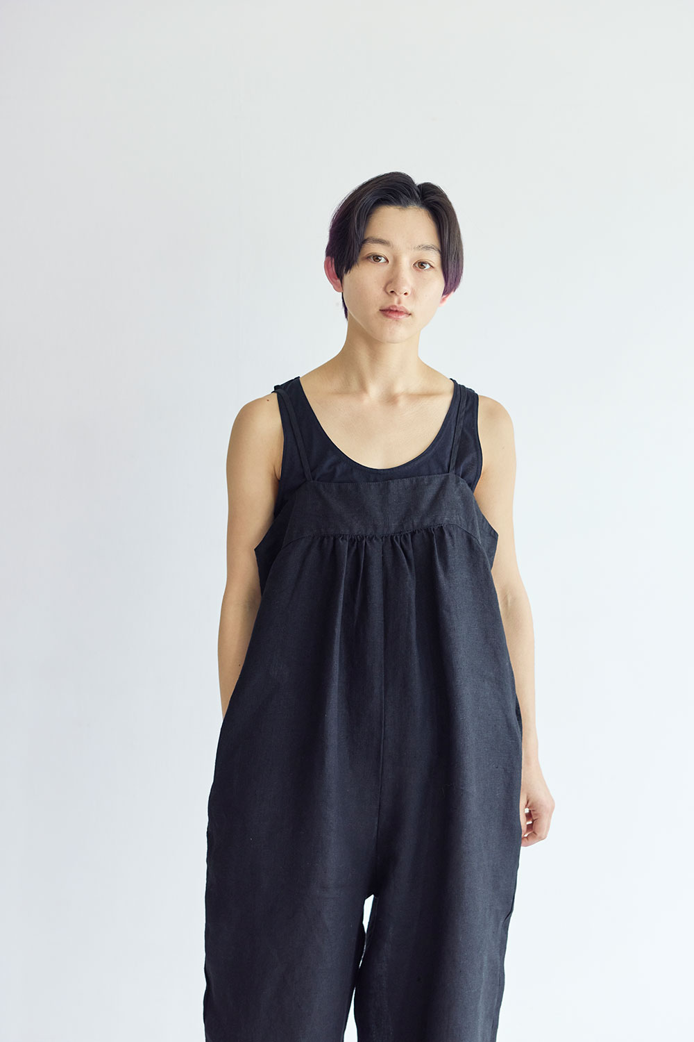 fog linen work（フォグリネンワーク） ラナ サロペット ブラック