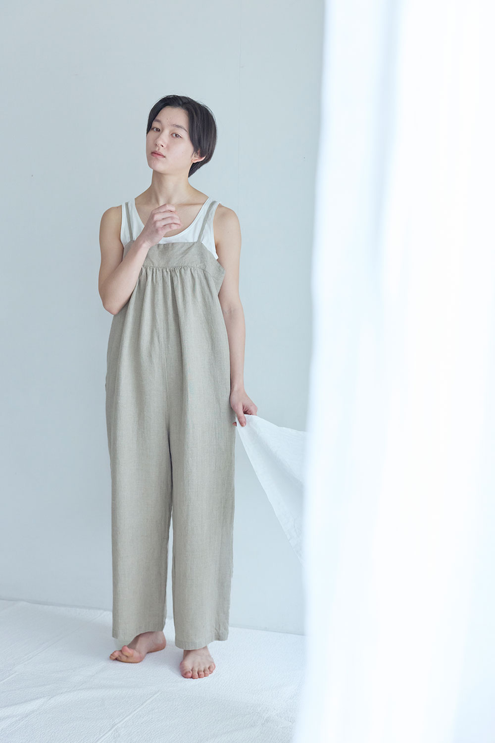 fog linen work（フォグリネンワーク） ラナ サロペット ナチュラル