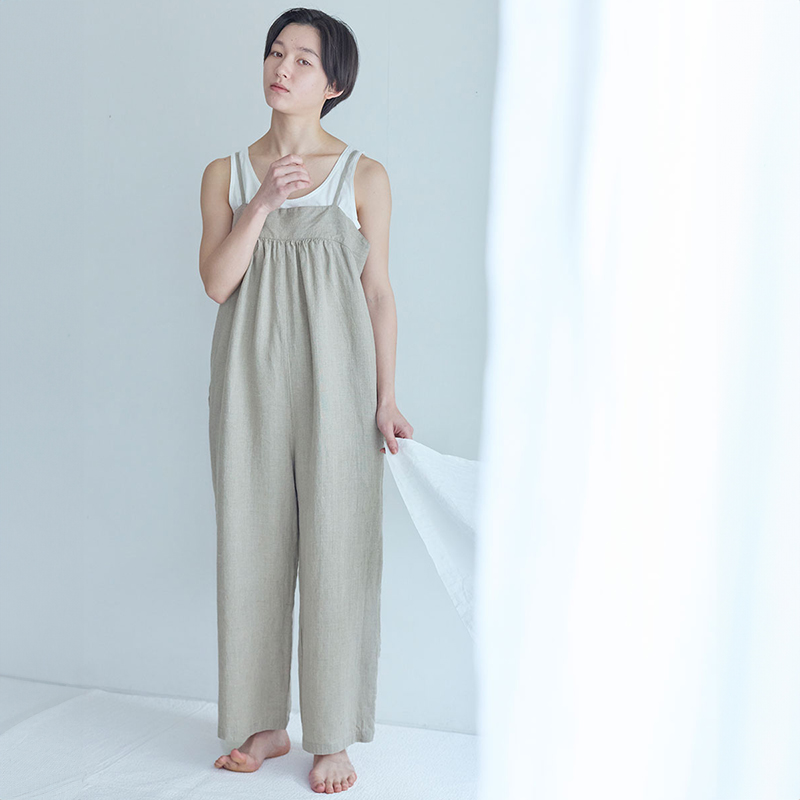 fog linen work（フォグリネンワーク） ラナ サロペット ブラック