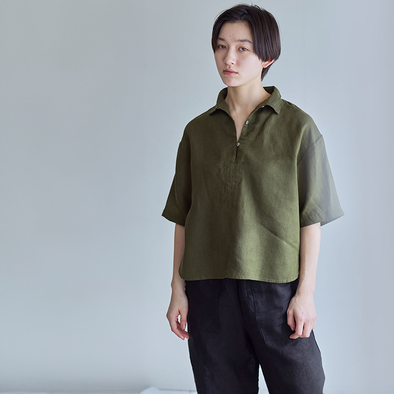 fog linen work（フォグリネンワーク） エメル トップ ブルー