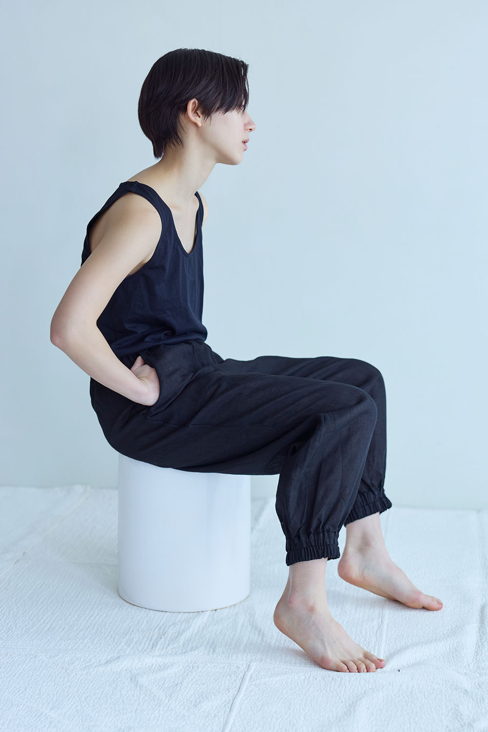 fog linen work（フォグリネンワーク） レオニー パンツ ブラック