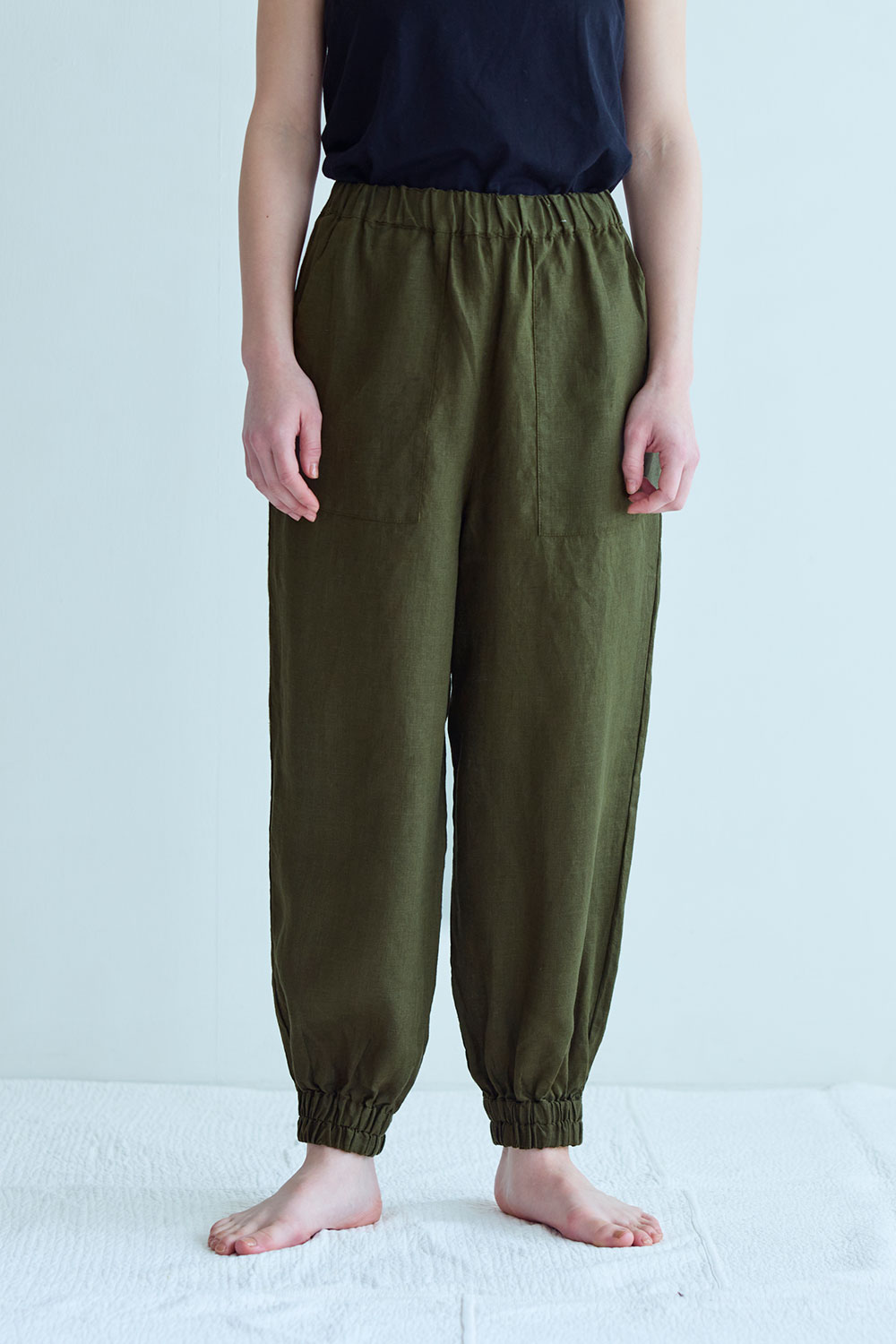 fog linen work（フォグリネンワーク） レオニー パンツ オリーブ