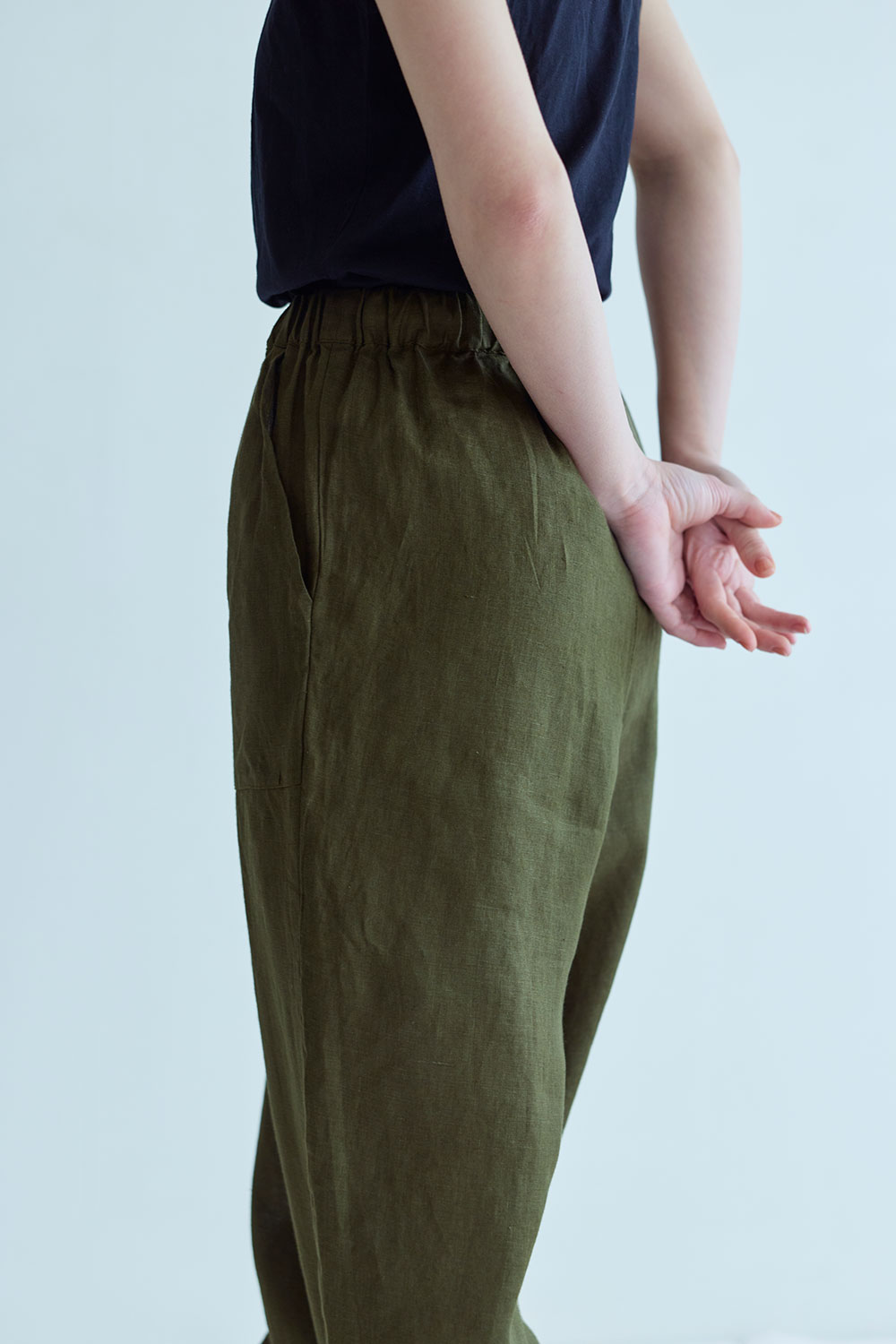 fog linen work（フォグリネンワーク） レオニー パンツ オリーブ