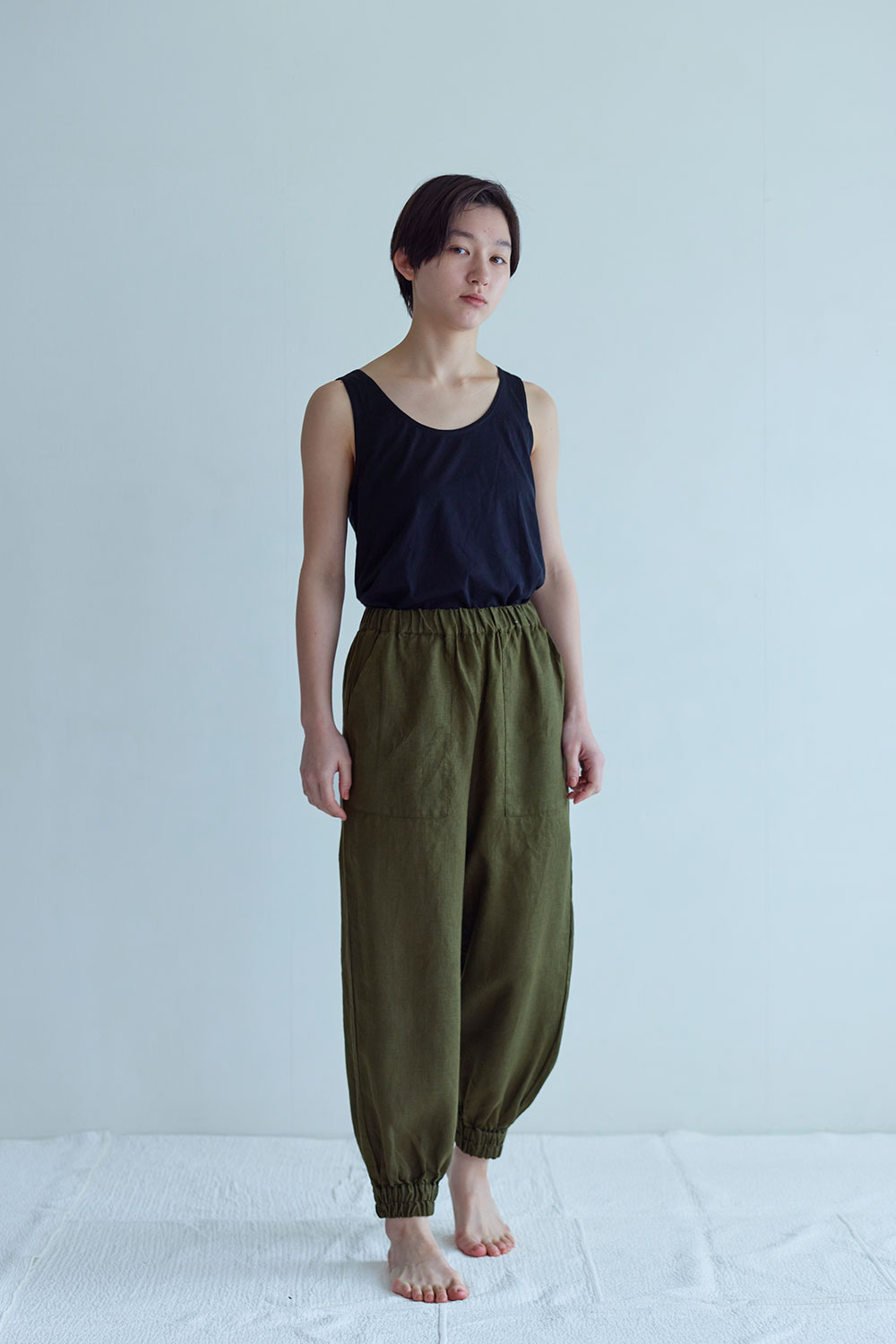 fog linen work（フォグリネンワーク） レオニー パンツ オリーブ