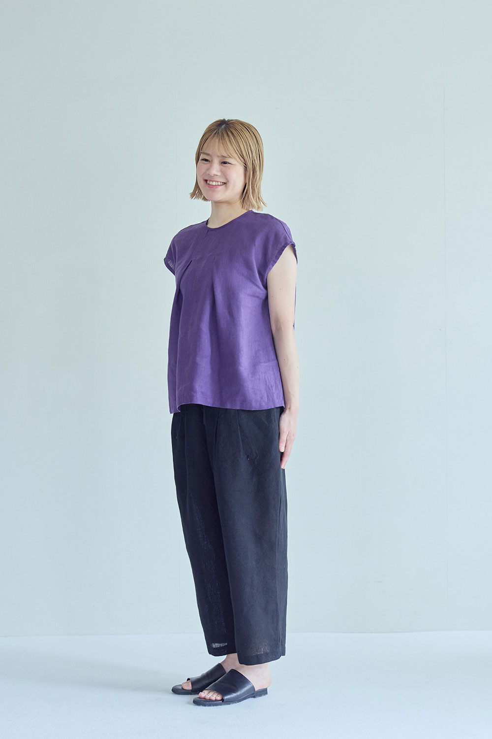 fog linen work（フォグリネンワーク） シンディー トップ ミュール