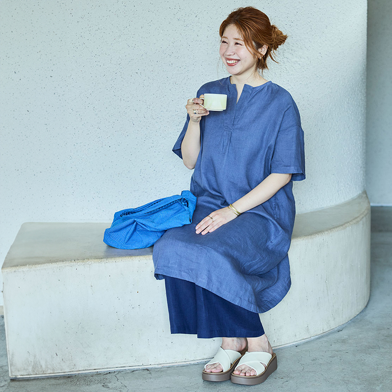 fog linen work（フォグリネンワーク） ヘルガ ワンピース シトロネル