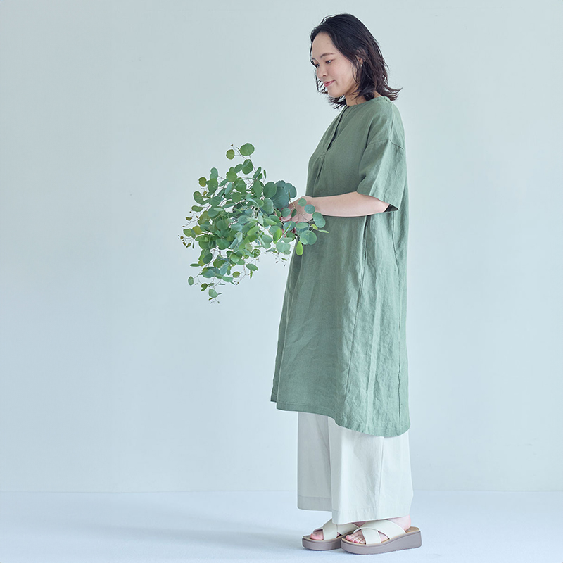 fog linen work（フォグリネンワーク） ヘルガ ワンピース ブルー