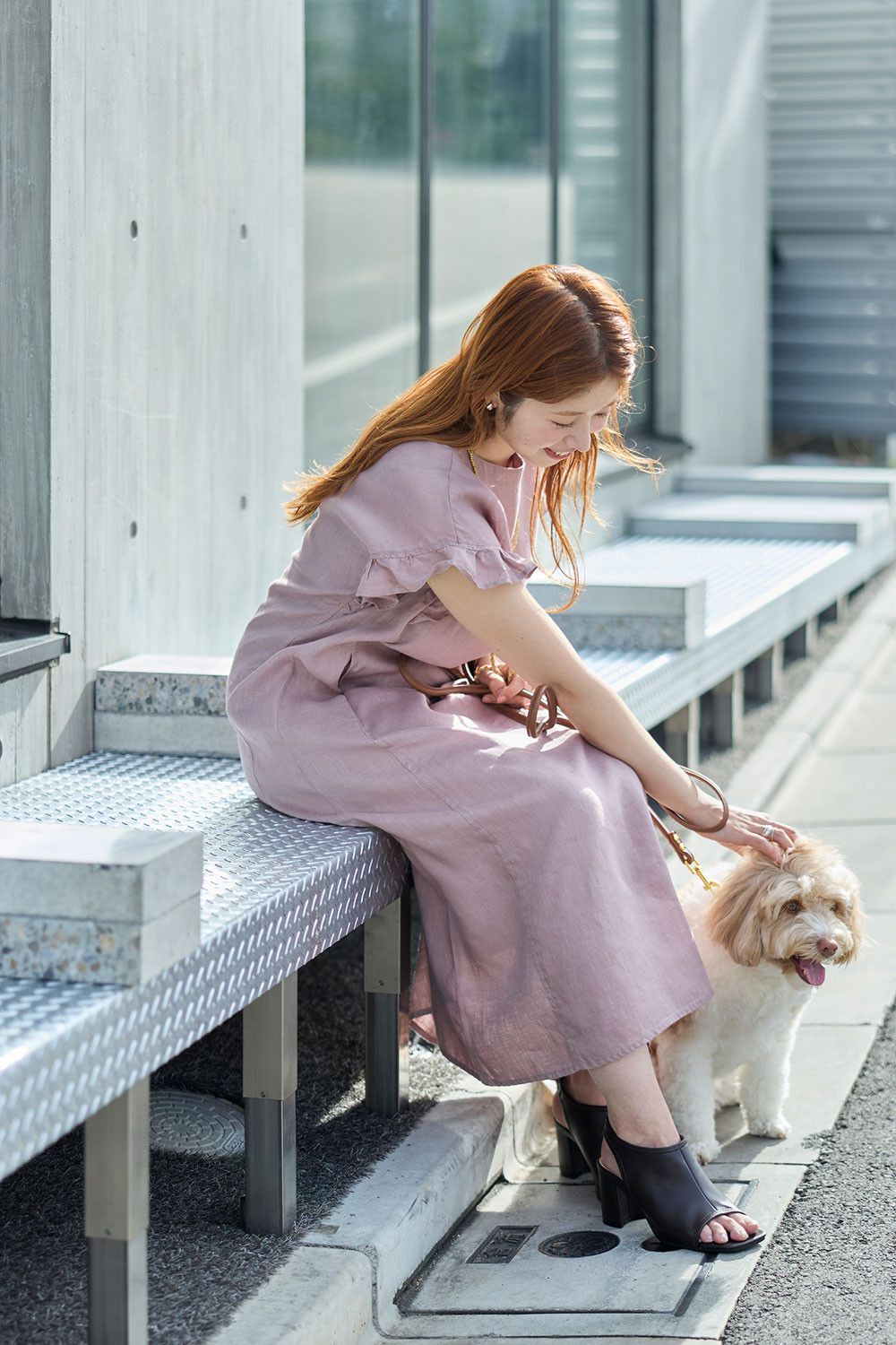 fog linen work（フォグリネンワーク） サリー ワンピース ローズ 半袖