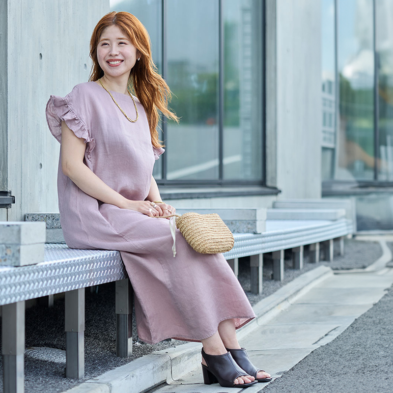 fog linen work（フォグリネンワーク） サリー ワンピース ローズ 半袖