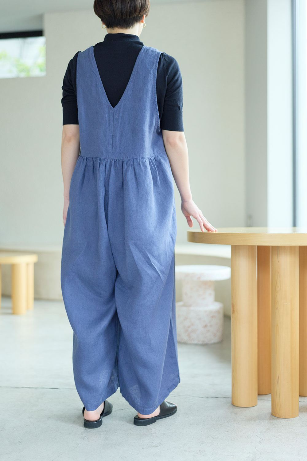 fog linen work（フォグリネンワーク） ルブラン サロペット ブルー