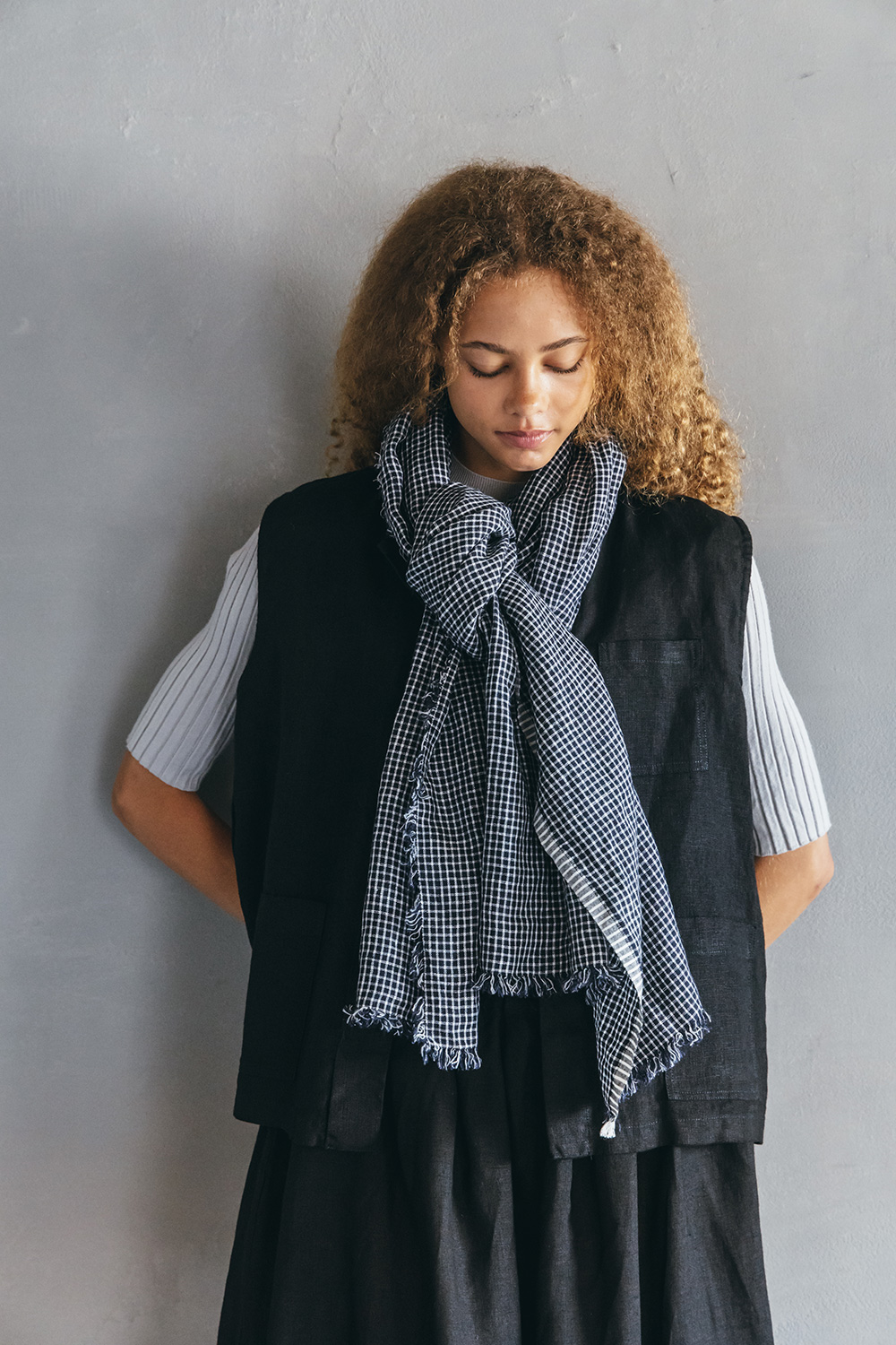 OUTLET SALE- 訳あり品など大放出 fog linen フリンジスカーフ トゥズ フォグリネンワーク work 小物