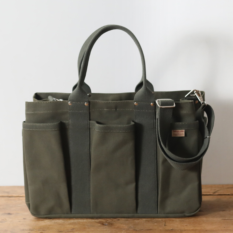 松野屋 ヘビーキャンバスツールトートショルダー付 M THREAD-LINE 帆布