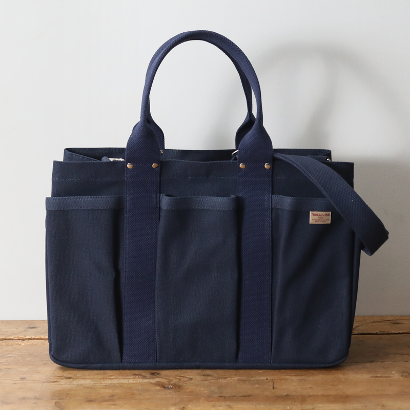 【未使用級】森野帆布 トートバッグ ショルダー 2way ネイビー 撥水 A4 森野帆布 SF-0196 2WAY トートバッグ ワンサイズ オールネイビー