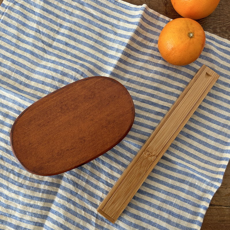 松野屋 すり漆丸小判弁当箱 小 木曽 漆器 御嶽山 ひのき 摺り漆 手作り