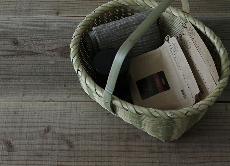 松野屋 茨城県 真竹わらびかご小 日本製 収納 持ち手 カゴ バスケット