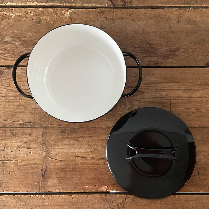 ノマク 野田琺瑯 NOMAKU キャセロール 20cm ブラック IH対応 鍋