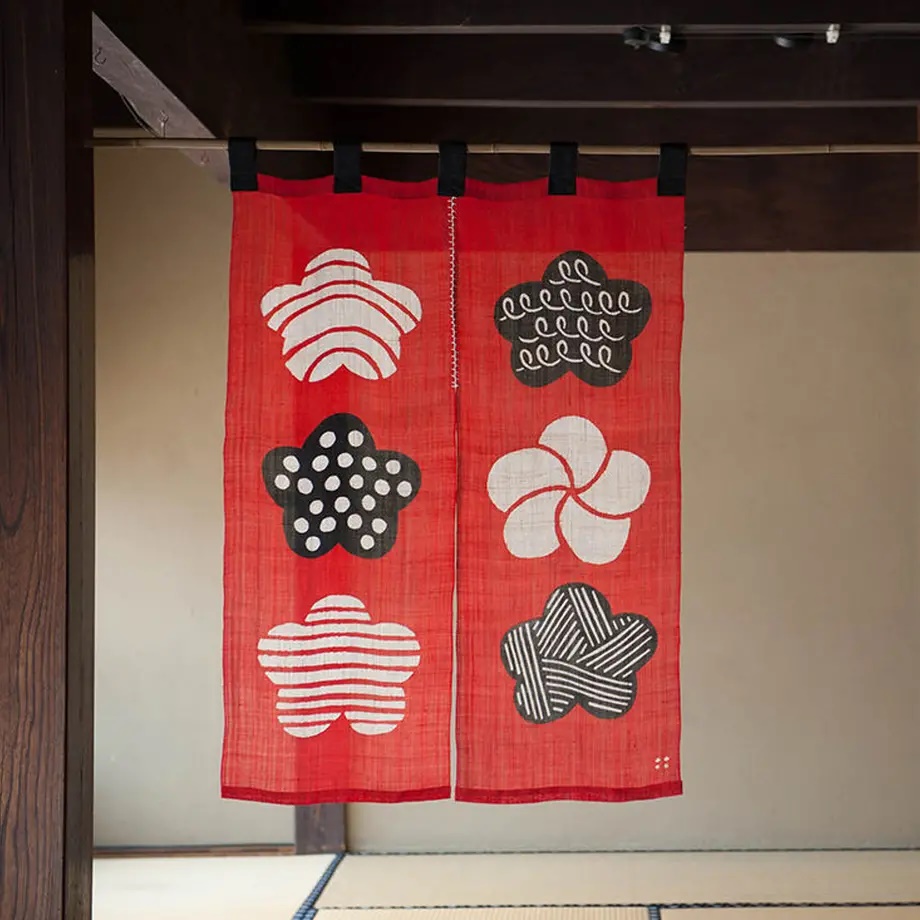 楽天市場】麻のれん 「枝垂桜図」 江戸琳派 手描きのれん のれん