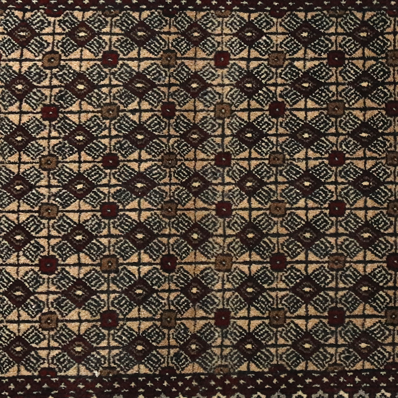 玄関マット オールド トライバルラグ バルーチ 55cm×80cm ウール絨毯