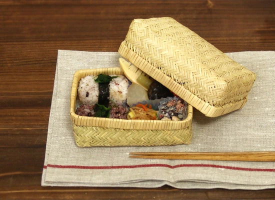 篠竹かご　岩手県産　ランチbox型　2点セット sinotakebento-img2.jpg