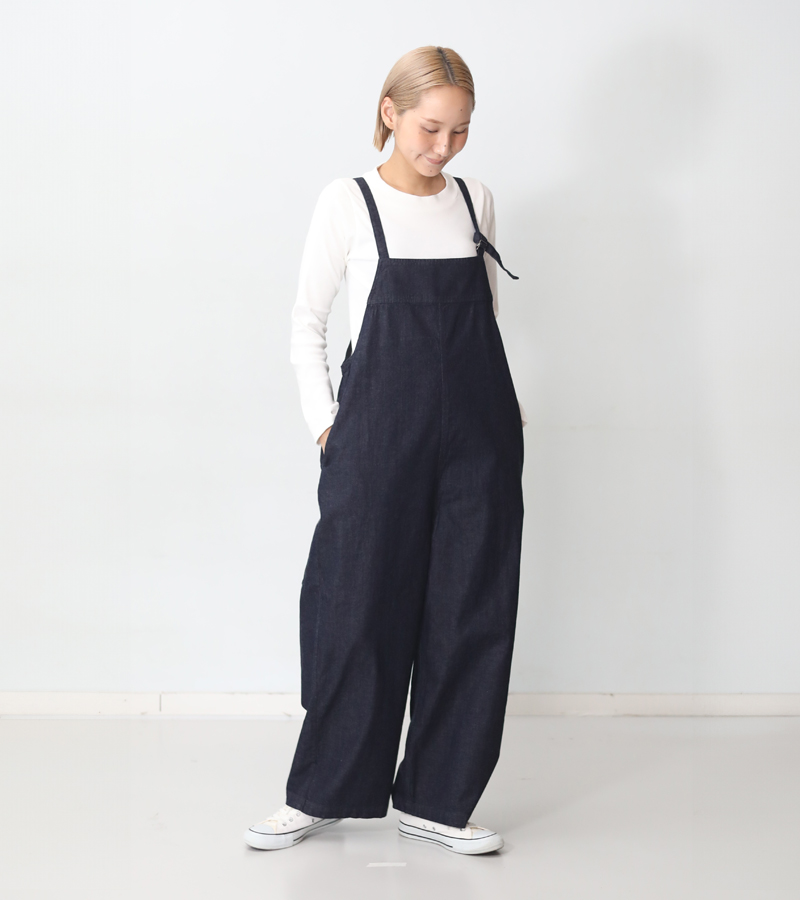 vent blanc（ヴァンブラン） 8ozデニムサロペット インディゴ