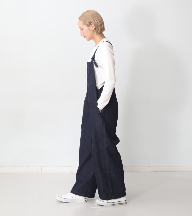 vent blanc（ヴァンブラン） 8ozデニムサロペット インディゴ