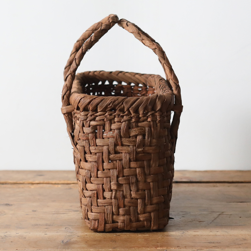 美品 山葡萄かご 網代 カトラリー 国産 作家物 天然素材 日本製 山葡萄かごバッグ 細網代(中) YB-139 長野県 純国産 作家 筒井幸彦