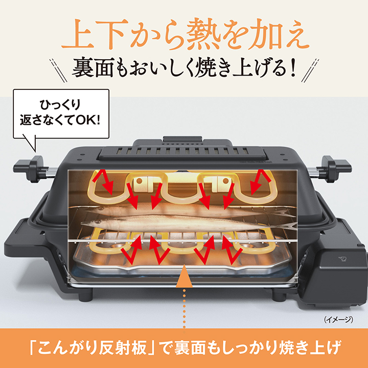 電気魚焼き機 象印 マルチロースター EF-WA30 HZ チャコール 魚焼き器 ロースター フィッシュロースター 両面焼き グリル 分解丸洗い  同梱不可