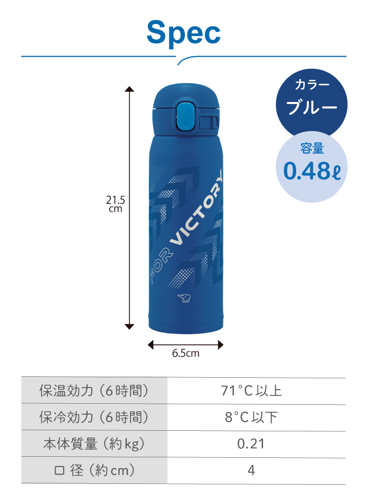 象印 ステンレスマグ SM-WM48 480ml AA ブルー 0.48L 水筒｜kurashiya｜08