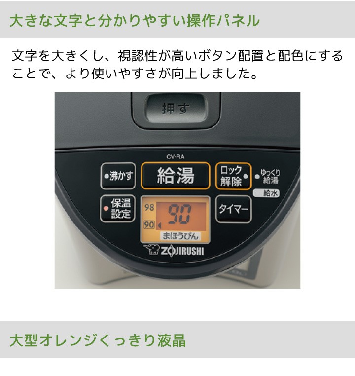 14626円 【楽ギフ_包装】 象印 VEマイコン電動給湯ポット CV-RA50