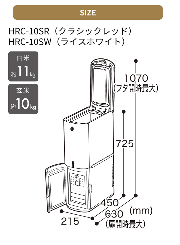HRC-10SW エムケー精工 小型保冷米びつ ライスクール ライス